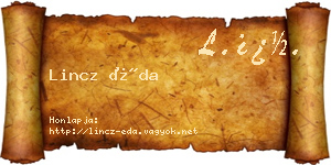 Lincz Éda névjegykártya